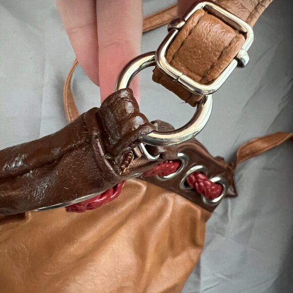 Brown Vegan Leather Crossbody with Braid Detail - Picture 4 of 9